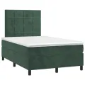 cadre de lit avec matelas LED vert foncé 120x190 cm