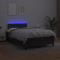 cadre de lit matelas LED noir 120x190 cm similicuir