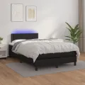 cadre de lit matelas LED noir 120x190 cm similicuir