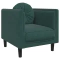Fauteuil avec coussin vert foncé velours