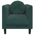 Fauteuil avec coussin vert foncé velours