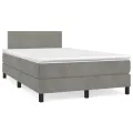 cadre de lit avec matelas LED gris clair 120x190 cm