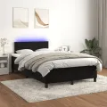 cadre de lit et matelas LED noir 120x190 cm velours