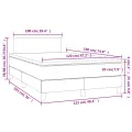 cadre de lit et matelas LED noir 120x190 cm velours
