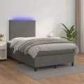 cadre de lit matelas LED gris 120x190 cm similicuir