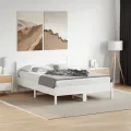 Cadre de lit blanc 140x200 cm bois de pin massif