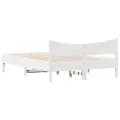 Cadre de lit blanc 140x200 cm bois de pin massif