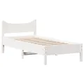 Cadre de lit Blanc 75x190 cm Bois de pin massif