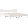Cadre de lit et tête de lit blanc 180x200 cm bois de pin massif