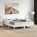 Cadre de lit et tête de lit blanc 180x200 cm bois de pin massif
