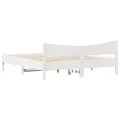Cadre de lit et tête de lit blanc 180x200 cm bois de pin massif