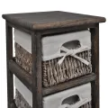 Étagère de rangement en bois 5 paniers en tissage Marron