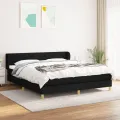 cadre de lit avec matelas Noir 160x200 cm Tissu