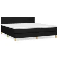 cadre de lit avec matelas Noir 160x200 cm Tissu