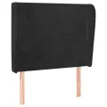 Tête de lit avec oreilles Noir 83x23x118/128 cm Velours
