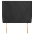 Tête de lit avec oreilles Noir 83x23x118/128 cm Velours