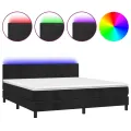 cadre de lit avec matelas LED Noir 160x200cm Velours