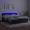 cadre de lit avec matelas LED Noir 160x200cm Velours