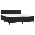 cadre de lit avec matelas LED Noir 160x200cm Velours
