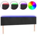 Tête de lit à LED Noir 160x5x78/88 cm Velours
