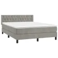 cadre de lit et matelas Gris clair 140x190cm Velours