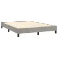 cadre de lit et matelas Gris clair 140x200cm Velours