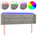 Tête de lit à LED Gris clair 147x16x78/88 cm Velours