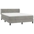 cadre de lit et matelas Gris clair 140x190cm Velours
