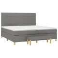 cadre de lit avec matelas Gris foncé 200x200cm Tissu