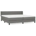 cadre de lit avec matelas Gris foncé 200x200cm Tissu