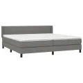 cadre de lit avec matelas Gris foncé 200x200cm Tissu