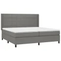 cadre de lit avec matelas Gris foncé 200x200cm Tissu