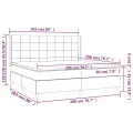 cadre de lit avec matelas Gris foncé 200x200cm Tissu