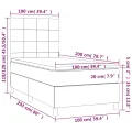 cadre de lit avec matelas Gris foncé 100x200cm Tissu
