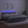 cadre de lit avec matelas LED Gris clair 160x200 cm