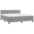 cadre de lit avec matelas LED Gris clair 160x200 cm