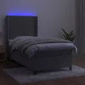 cadre de lit matelas LED Gris clair 80x200cm Velours