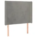 cadre de lit matelas LED Gris clair 80x200cm Velours