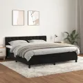 cadre de lit et matelas Noir 160x200 cm Velours