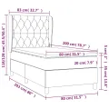 cadre de lit et matelas Noir 80x200 cm Velours