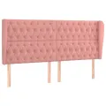 Tête de lit avec oreilles Rose 203x23x118/128 cm Velours