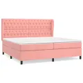 cadre de lit avec matelas Rose 200x200 cm Velours