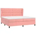 cadre de lit avec matelas Rose 200x200 cm Velours