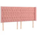 Tête de lit avec oreilles Rose 203x16x118/128 cm Velours