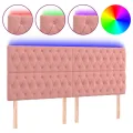 Tête de lit à LED Rose 200x7x118/128 cm Velours