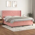 cadre de lit avec matelas Rose 200x200 cm Velours