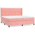 cadre de lit avec matelas Rose 200x200 cm Velours