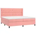 cadre de lit avec matelas Rose 200x200 cm Velours