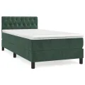 cadre de lit avec matelas Vert foncé 90x190 cm