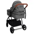 Poussette pour bébé 2-en-1 Gris clair et noir Acier